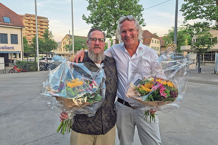 Neues Präsidium: (v. l.) Vizepräsident Stephan Utiger (SVP) und Präsident Christoph Stähli (SP). Foto: Tobias Gfeller