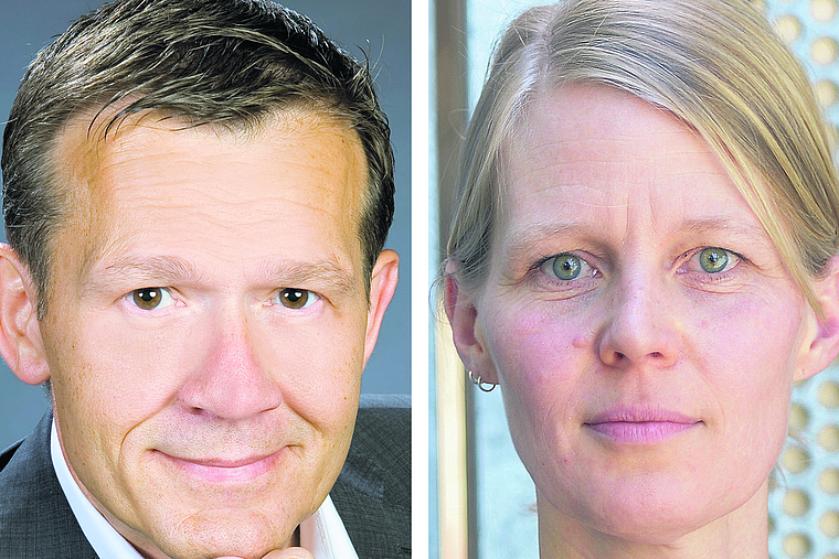 Krimiautor und künstlerische Leiterin der Stückbox: Christof Gasser, Ursina Greuel. Foto: ZVG