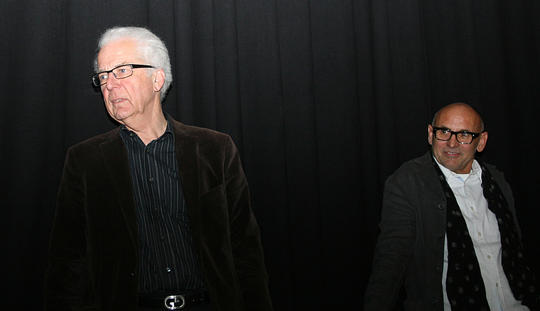 Zwei einheimische Architekten referieren: Giuseppe Gerster (l.) und