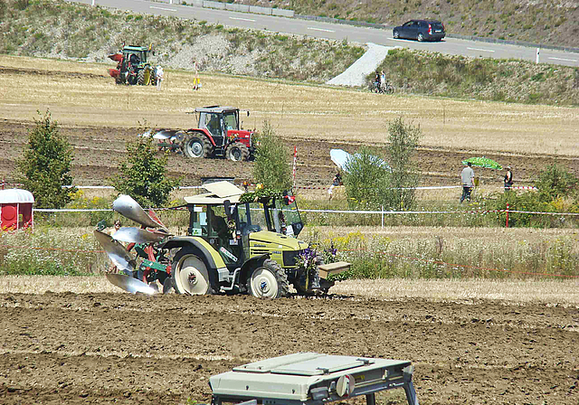 Zentimeter genaues Arbeiten: Landwirte aus der ganzen Schweiz zeigen Ihr Können mit Traktor und Pflugschar.  Foto: ZVG