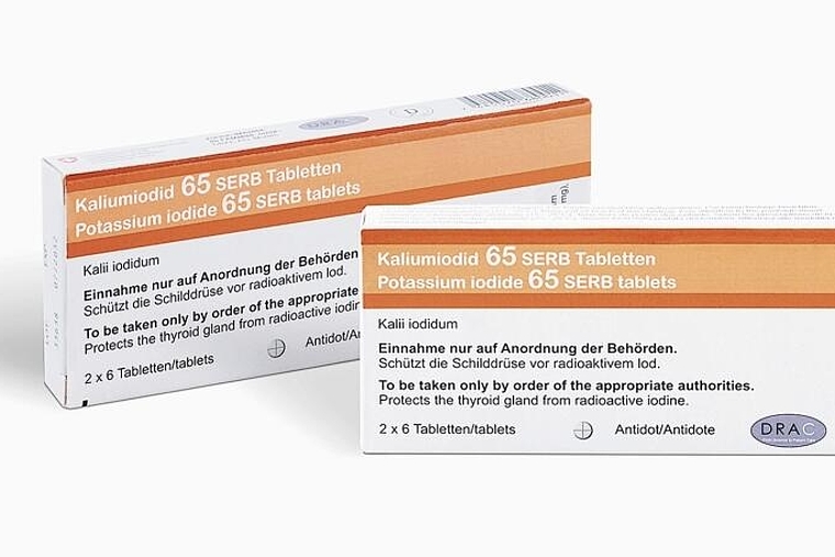 Nachschub: Da das Haltbarkeitsdatum der letzten Lieferung in einer violetten Verpackung bald erreicht ist, verteilt der Bund neue Tabletten in einer orangen Packung. Foto: zVg/jodtabletten.ch