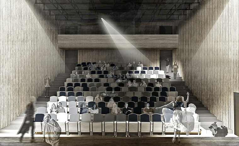 Kultureller Treffpunkt: Für 3,3 Millionen Franken soll bis 2014 die neue Theaterstätte am Arlesheimerweg errichtet werden.  Visualisierung: ZVG