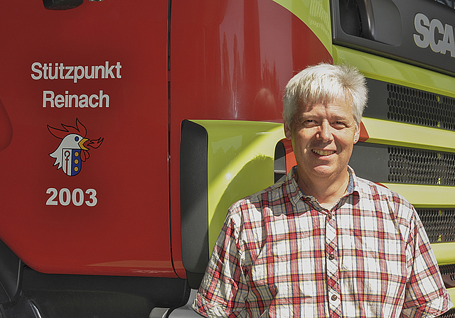 «Durch die Feuerwehr hatte ich wieder mehr mit Reinach zu tun»: Martin Vogler im lokalen Feuerwehrmagazin.  Foto: Isabelle Hitz