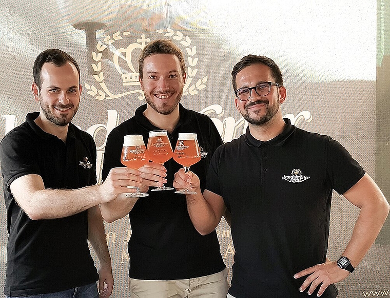 <em>Die drei Braumeister vom Bier aus dem Leimental: </em>(v.l.)Dominik Neff, Raphael Stöckli und Luca Siciliano. Foto: zvg