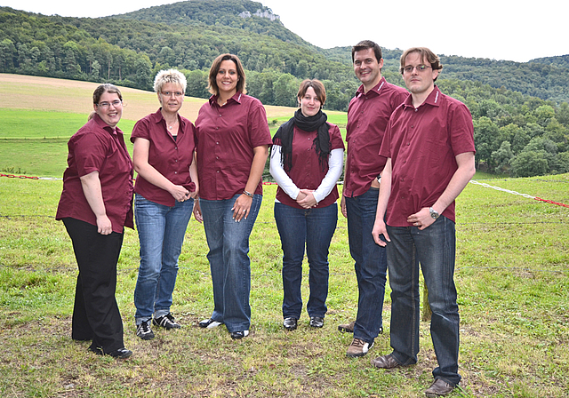 Die Ausbildungskommission des MV Concordia Dornach: Janine Schneider, Salomé Derrer, Anja Füllemann, Isabella Vögtli, Alain Amhof, Philip Egger (Präsident) (v. l.).   Foto: ZVG