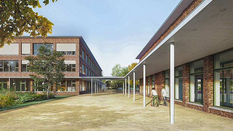 Bald in neuem Glanz: Zwei Gebäude und grosszügige Aussenflächen zeichnen das Siegerprojekt aus. Foto: ZVG