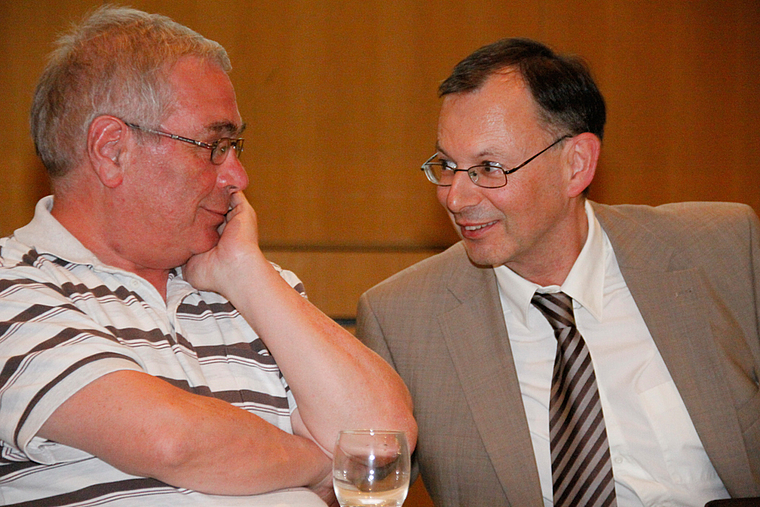 Freuen sich über das Ja: Hansjörg Känel und François Sandoz. Foto: Gini Minonzio