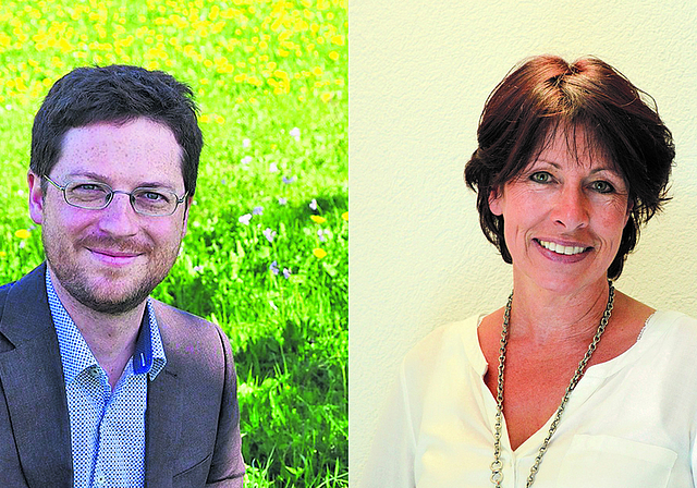 Lorenzo Vasella (Freie Liste Gempen) und Sonja Gübelin (parteilos). Fotos: ZvG