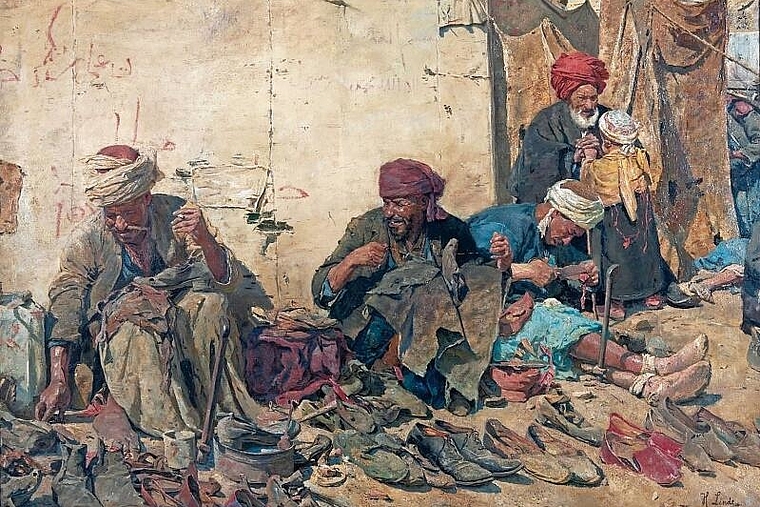 «Arabische Flickschuster in Kairo/Arab Cobblers»: Ein Werk von Hermann Linde aus dem Jahr 1891.
Foto: Museum Behnhaus Drägerhaus, lübeck