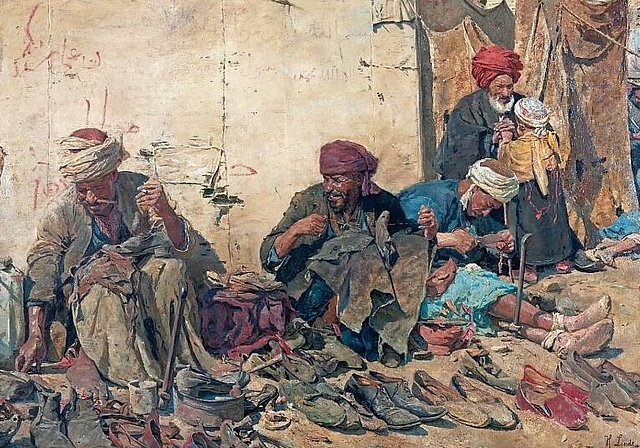 «Arabische Flickschuster in Kairo/Arab Cobblers»: Ein Werk von Hermann Linde aus dem Jahr 1891. 
         
         
            Foto: Museum Behnhaus Drägerhaus, lübeck