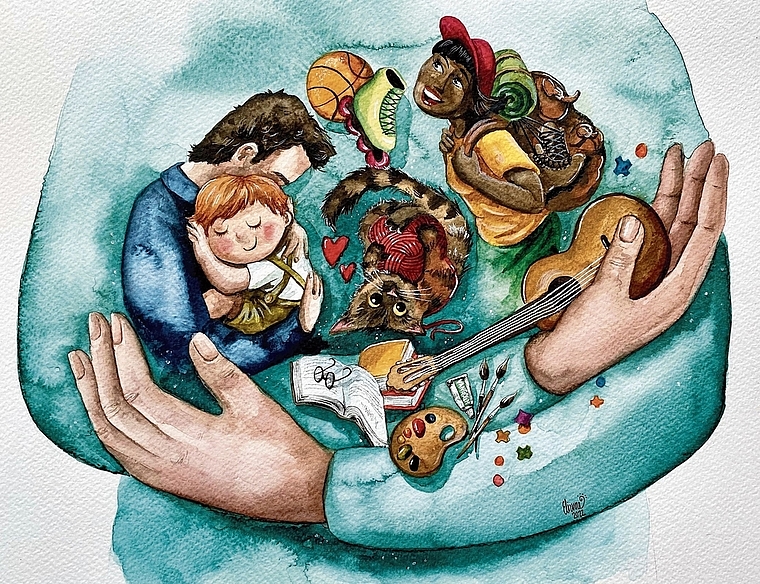 Prall gefülltes Leben: Die Wochenblattredaktion wünscht allen Leserinnen und Leser ein erfülltes 2023 mit genügend Zeit für die schönen Dinge im Leben. Illustration: Elianne Friedli