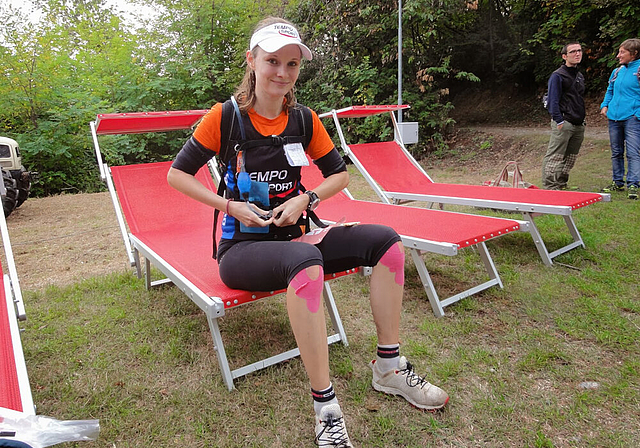 Nur kurze Verschnaufpause: Caroline Röhrl nach rund Dreivierteln der Strecke. Foto: zVg