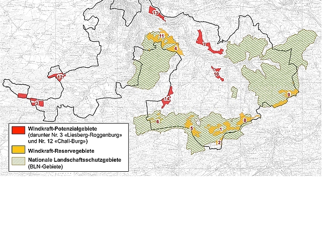 Die Karte gibt Auskunft: Deutlich zu sehen die Gebiete im Laufental. Grafik: zvg 