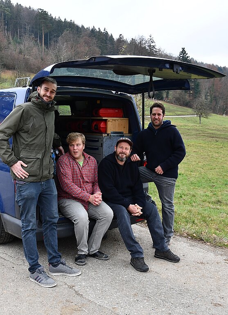 <em>ankbar: </em>Denis Lachmund, Michael Lütscher, Rémy Hubschmid und Keinan Ohayon (v.l.) waren offen für Neues und haben es nicht bereut. Foto: bea asper