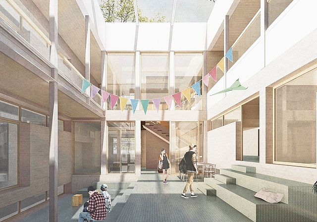 Durchdacht: Das Projekt von Metha Walther Architekten überzeugte durch seine robuste und gleichzeitig flexible Grundstruktur. Visualisierung: ZVG / Metha Walther Architekten