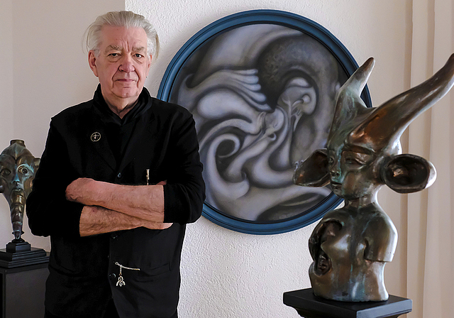 «Ich spare mir so den Psychiater»: Der Künstler Pat Portenier verarbeitet Träume und Alpträume in seinen Werken. Foto: Thomas Brunnschweiler