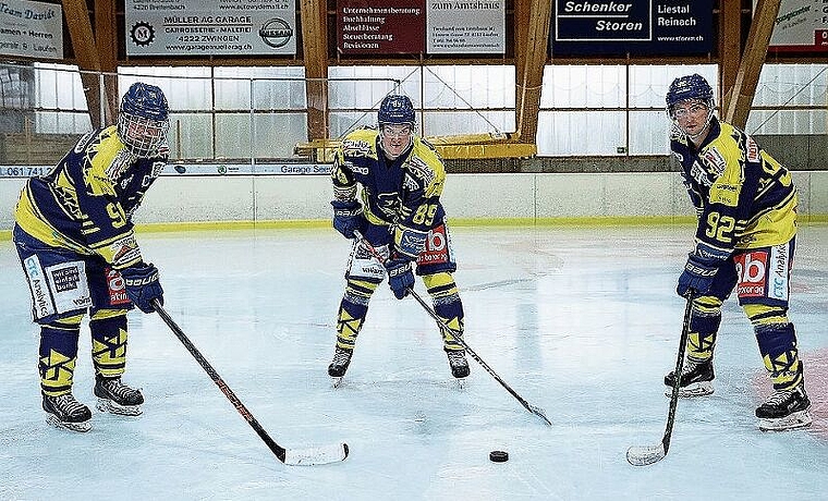 Zuversichtlich in die Zukunft: Captain Andreas Keller, Sportchef Roger Stähli und Marc Stähli (von links). Foto: eh-presse