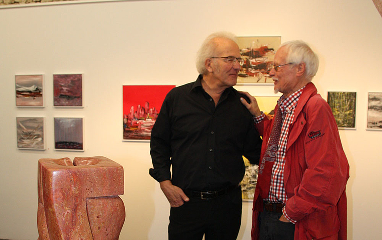 Freunde: Gerhard Vitt (l.) und Umberto Maggioni stellen gemeinsam aus. Foto: Gaby Walther