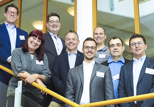 Vorfreude beim OK: Michael Dreier (Präsident), Claudia Schreiber, Stephan Hohl, Lukas Müller, Andreas Mohn, Dieter Zwicky, Beat Fankhauser und Patrick Meyer (nicht auf dem Foto: Silvan Ulrich und Max Hunziker). Foto: ZVG / Romeo Rüsch