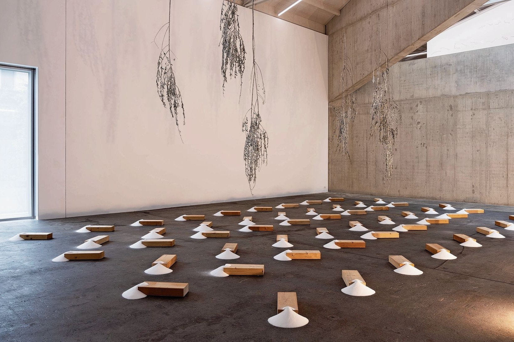 «Salario»: Eine der Kunstinstallationen von Eva Lootz im Kunsthaus Baselland. Foto: zvg