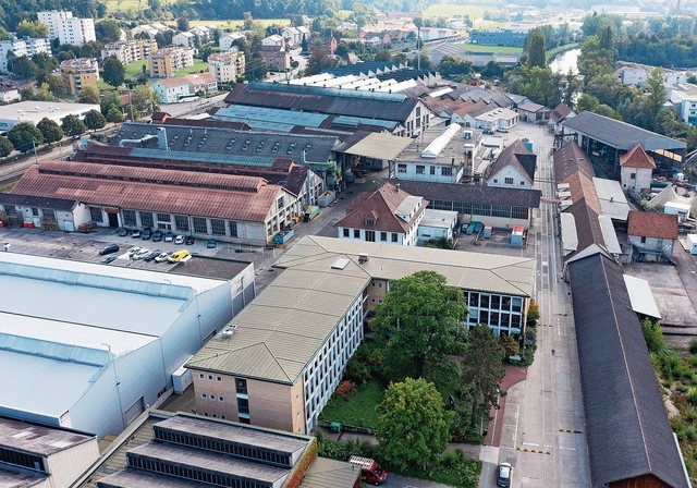Langfristig: Das Areal an der Birs wird über Jahre entwickelt. Foto: Archiv / ZVg / Hiag