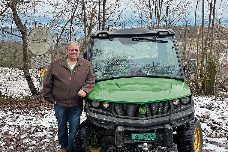 Robert Dreier: Der Präsident des Solothurner Bauernverbands hat seinen Vieh- und Ackerbaubetrieb in der Grenzregion, nämlich in Metzerlen. Foto: Bea Asper