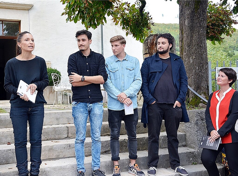 Gruppenbild mit Dozentinnen: v.l. Marion Fink, Cosimo Wunderlin, David Zumbrunn und Adriano Diethelm sowie Barbara van der Meulen.