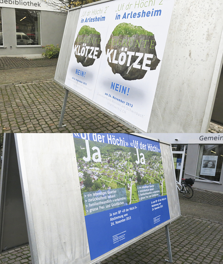 Unterschiedliche Ansichten: Am 24. November wird sich zeigen, ob sich die Befürworter oder die Gegner des Quartierplans «Uf dr Höchi II» durchsetzen. Foto: Edmondo Savoldelli