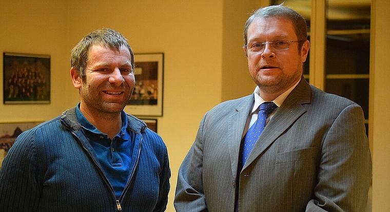 Der Vizepräsident soll künftig auch an der Urne gewählt werden: Vizepräsident Friedrich Wüthrich (l.) und Gemeindepräsident Erich Fidler. Foto: Bea Asper