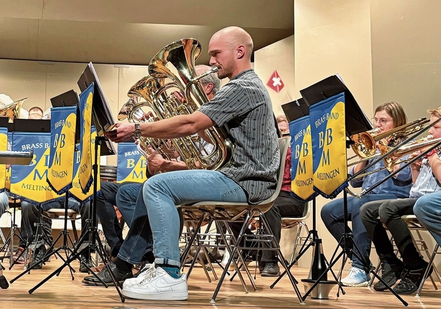 Die Brass Band Meltingen überzeugt heuer mit Schweizer Werten: (Mitte) Solist Lucas Spaar. Fotos: Sabine Hangartner-Jermann