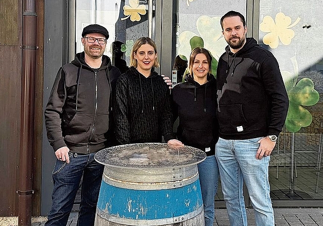 Möchten dem «Go-In» einen frischen Anstrich verpassen und das Stedtli beleben: (v. l.) Adrian Billerbeck, Stephanie Wolf, Julia Mazzuchetti und Pascal Wolf. Foto: zvg