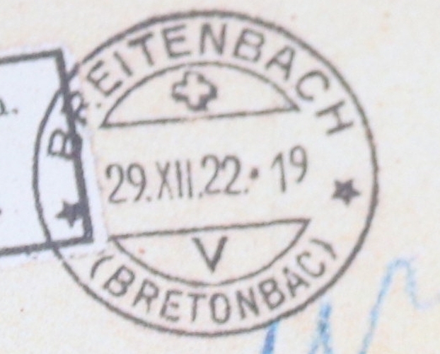 <em>Geschichte gestern: </em>Der Stempel mit Bretonbac, datiert am 29. Dezember 1922.<em/>