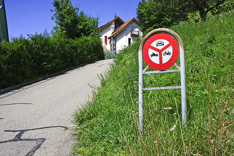 Umstrittenes Fahrverbot: Das Mittelstück des Schulgartenweges, zwischen Rebenweg und Efringerweg. Foto: Edmondo Savoldelli