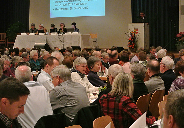 Jeder Platz besetzt: 400 Mitglieder strömten ins Grien an die Generalversammlung des HEV Dorneck-Thierstein.  Foto: Bea Asper