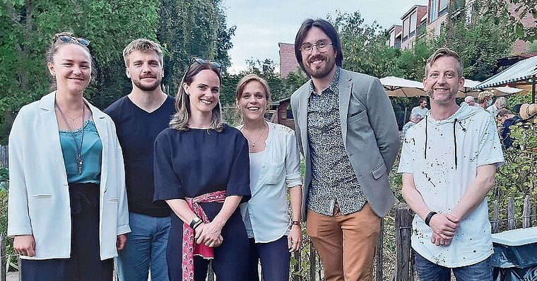 Für sie ist Inklusion Alltag (v.l.): Dominique Haussener, Steven Güdemann, Anne Gunti, Jessica Stoffel-Seewer, Tobias Seewer und Remo Engel. Foto: Benedikt Kaiser