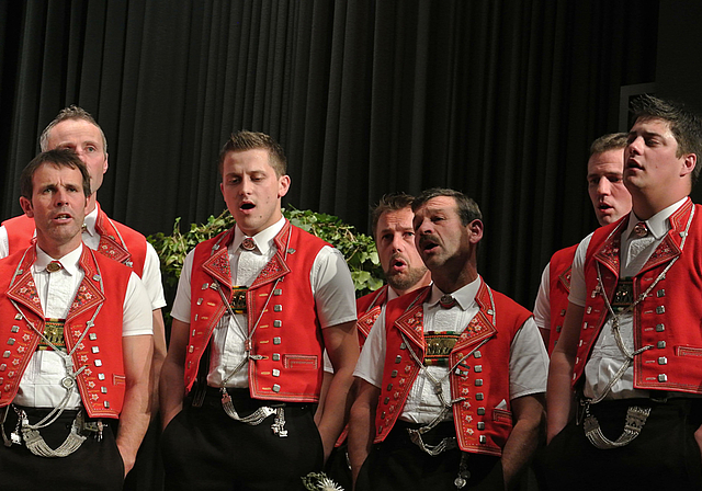 Gastauftritt: Der Jodlerklub Männertreu aus Nesslau bereicherte den Jodler-Obe in Dornach.  Foto: Bea Asper