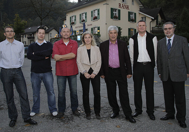 Das OK der AGLAT 14 ist voll motiviert: Tobias Brunner, Pascal Meier, Marcel Leutwyler, Denise Holzherr, Georges Thüring, Ueli Schmidlin und Marcel Buess (v. l.).  Foto: Martin Staub