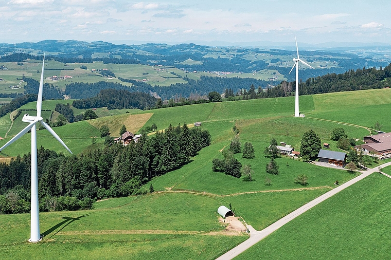 Nachhaltiger Strom: Aventron erwirbt eine Beteiligung an sechs Windenergieanlagen im Waadtland. Foto: Symbolbild / Patrick Huerlimann