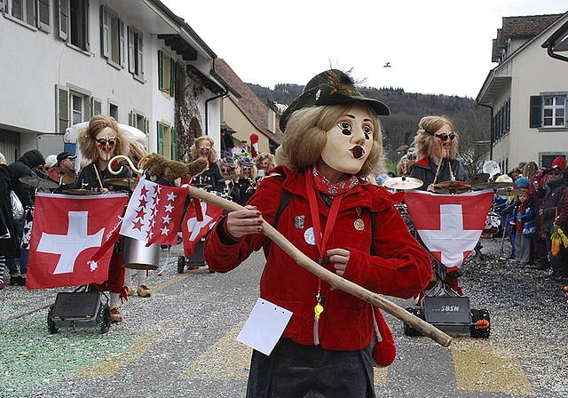 Durften in Dornach nicht fehlen: D’ Schwarzbuebeschränzer aus Nugla  Foto: Thomas Brunnschweiler