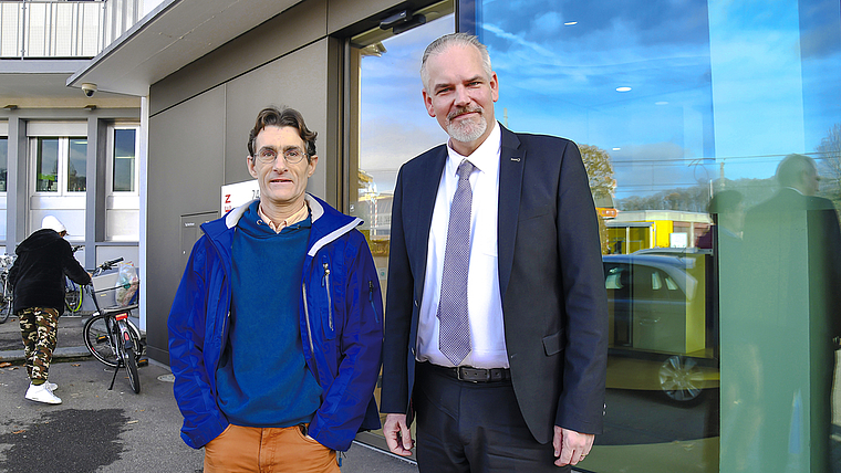 Unterstützen das lokale Gewerbe: Peter Schmidt, Präsident Gewerbeverein KMU Münchenstein, und Vorstandsmitglied
