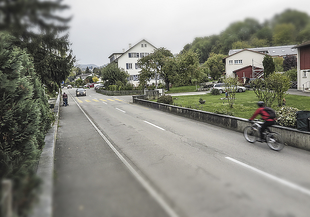 Apfelseestrasse Richtung Dornach: Soll saniert, für Velofahrer optimiert und in die 30er-Zone integriert werden. Foto: Edmondo Savoldelli