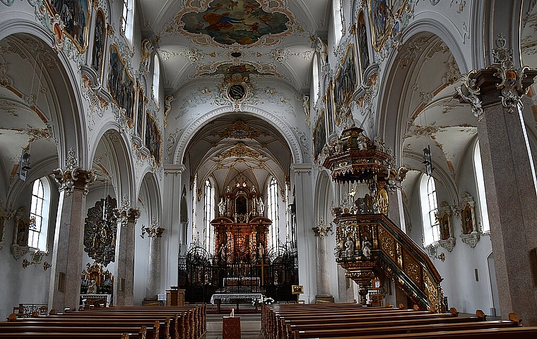 <em>Aussergewöhnlich: </em>Die Klosterkirche Mariastein blieb dieses Jahr über Ostern beinahe leer. Foto: Bea Asper