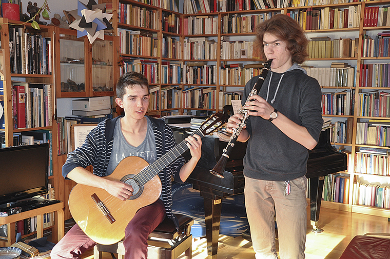 Viel Engagement und Freude an der Musik: Die beiden Jungmusiker Simon Vander Plaetse (l.) und Thomas Jäschke. Foto: Isabelle Hitz