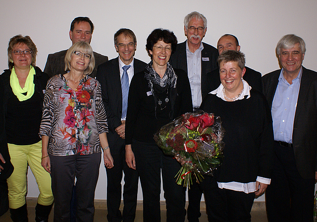 Vorstand Zentrum Passwang: v. l. Berta Stocker, Anita Colin, Zentrumsleiter Michael Rosenberg, Vorstandspräsident Dieter Künzli, Vizepräsidentin Juliana Nufer, Klaus Fischer, Michel Schmassmann neu, Deborah Fischer-Ahr abtretend und Georges Thüri