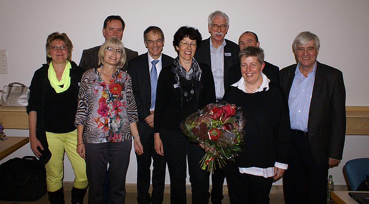 Vorstand Zentrum Passwang: v. l. Berta Stocker, Anita Colin, Zentrumsleiter Michael Rosenberg, Vorstandspräsident Dieter Künzli, Vizepräsidentin Juliana Nufer, Klaus Fischer, Michel Schmassmann neu, Deborah Fischer-Ahr abtretend und Georges Thüri