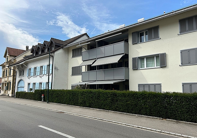 Neues Quartier: Gleich hinter dem Sitz der Verwaltung der Bürgergemeinde, bei der Bürgerschüre, sind neue Wohngebäude geplant. Foto: Nicolas Blust