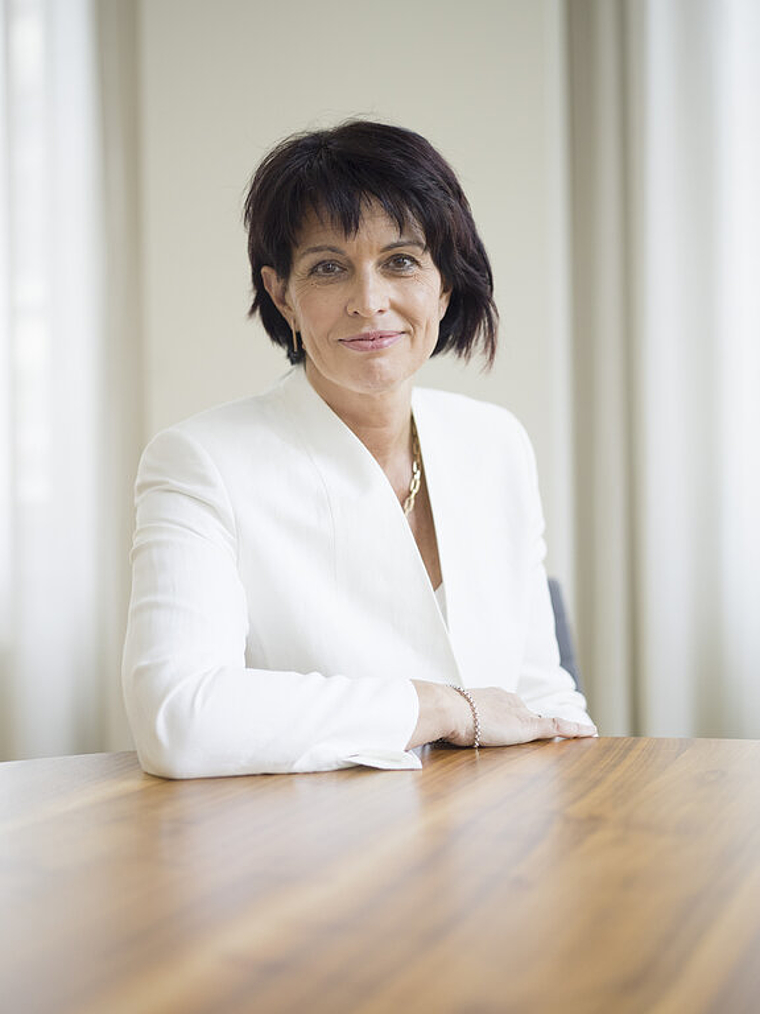 Bundesrätin Doris Leuthard: Zum zweiten Mal in Pfeffingen. Foto: Marc Wetli