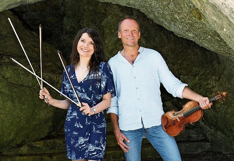 Sommerserenade im Sonnenhof: Claire Litzler (Vibrafon) und Daniel Hauptmann (Violine) werden an der
Jubiläumsveranstaltung am Samstag spielen. Foto: ZVG
