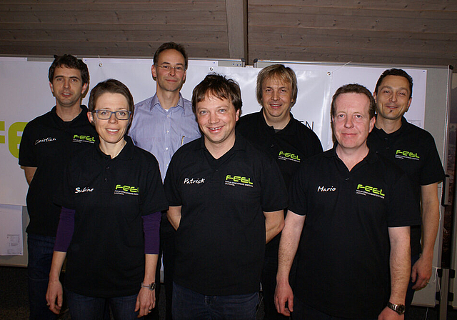 Mitglieder des FEEL: Christian Roth, Sabine Aprion, Referent Stephan Lingenhel, Patrick Flury, Remo Oser, Mario Wälti und Ralph Jordi (v.l.).  Foto: Jürg Jeanloz