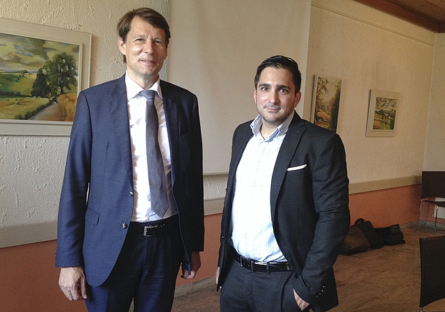 Die Kelsag-Spitze: Verwaltungsratspräsident Germann Wiggli (l.) und der neue
